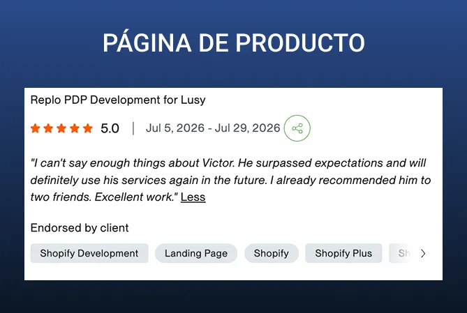 Reseña verificada del proyecto Lusy en Upwork
